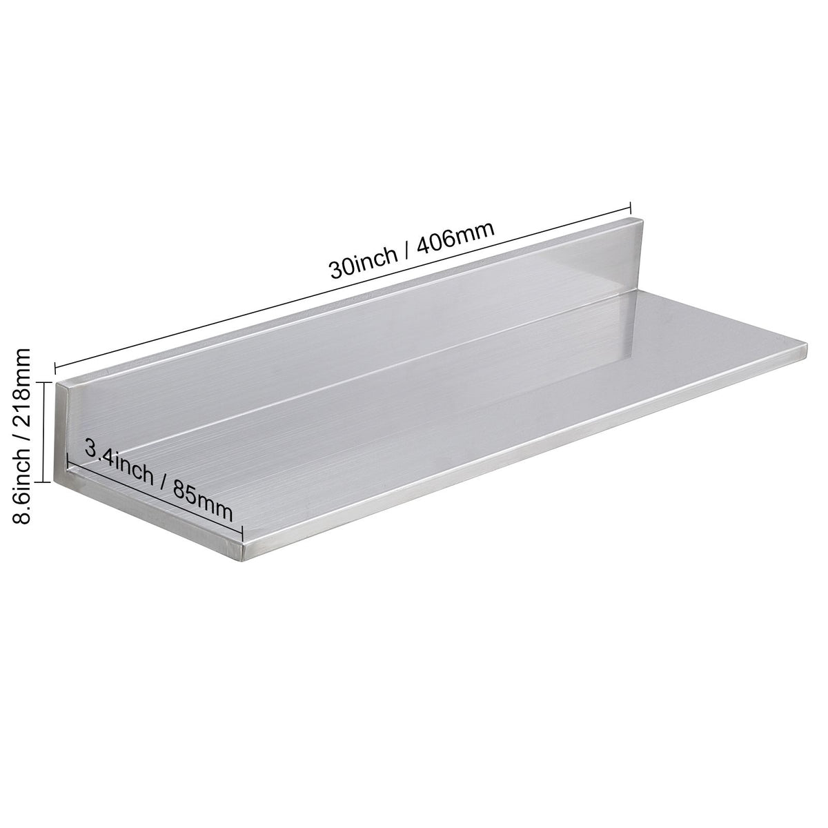 Wall-Mounted Kitchen Shelf with Backsplash
