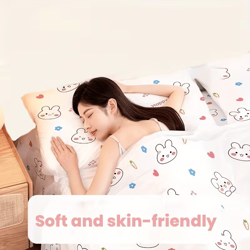 Cartoon Rabbit Portable Bedding Set for Hotel Stays