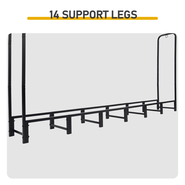 Raised Firewood Storage Rack with Vented Cover