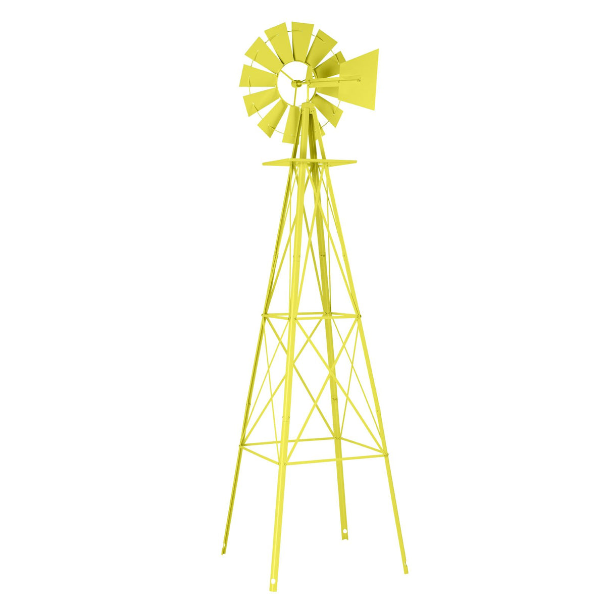 Yellow Wind-Powered Garden Windmill