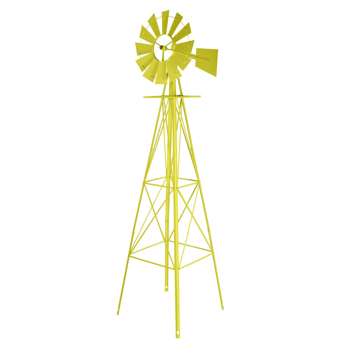 Yellow Wind-Powered Garden Windmill