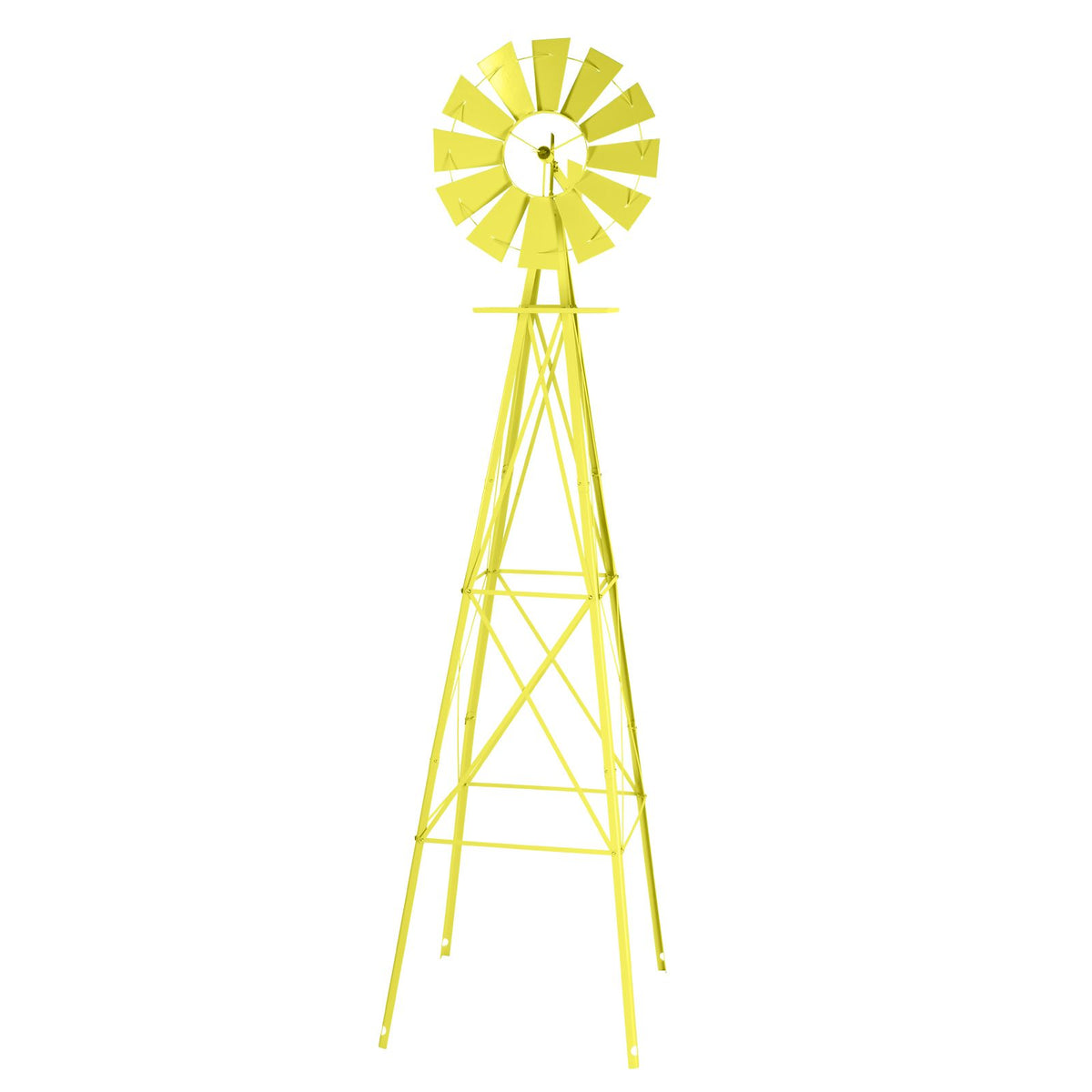 Yellow Wind-Powered Garden Windmill