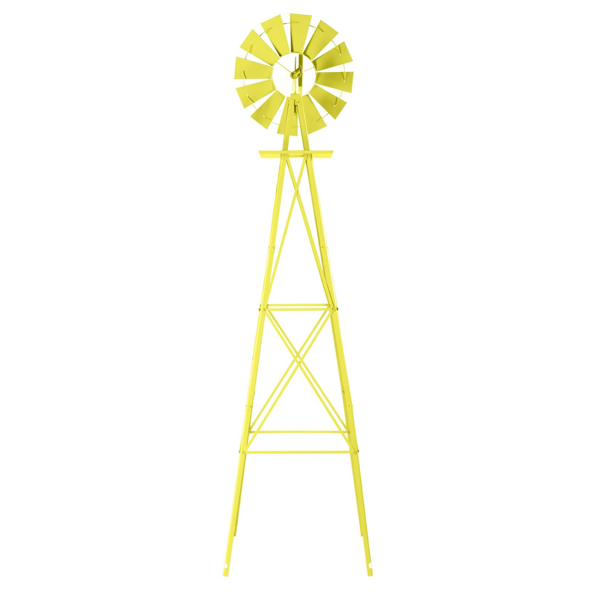 Yellow Wind-Powered Garden Windmill