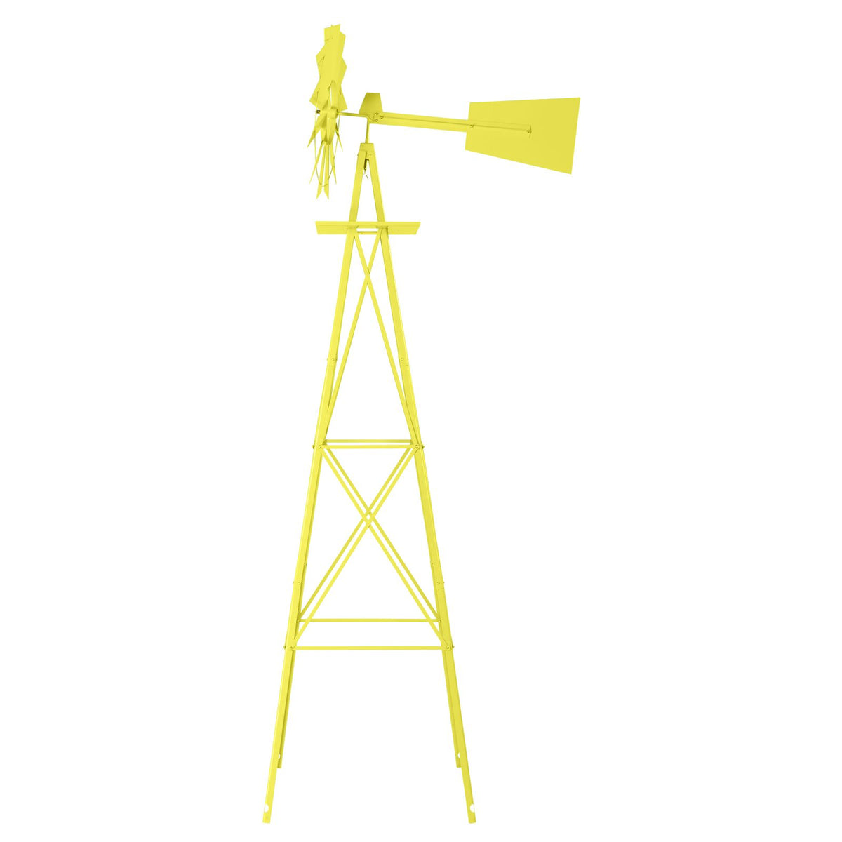 Yellow Wind-Powered Garden Windmill