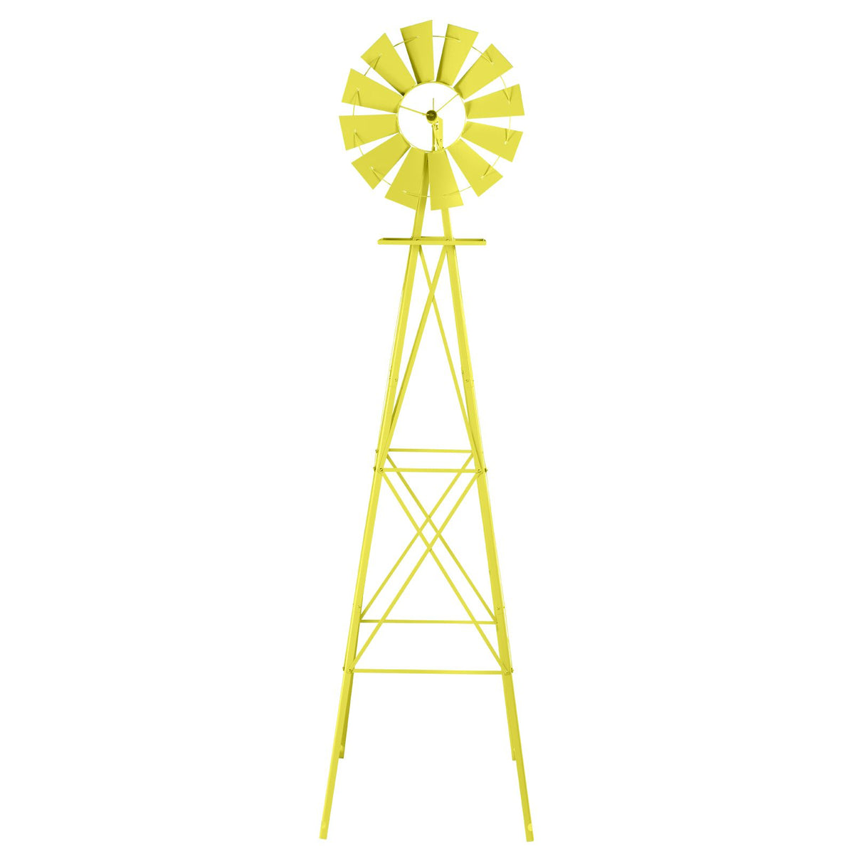 Yellow Wind-Powered Garden Windmill