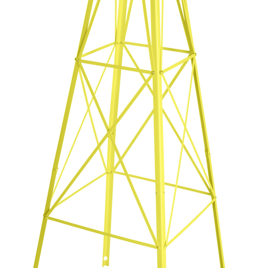 Yellow Wind-Powered Garden Windmill