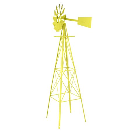 Yellow Wind-Powered Garden Windmill