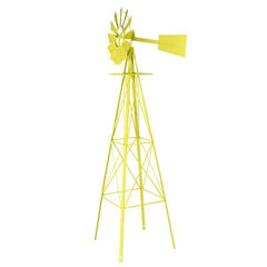 Yellow Wind-Powered Garden Windmill