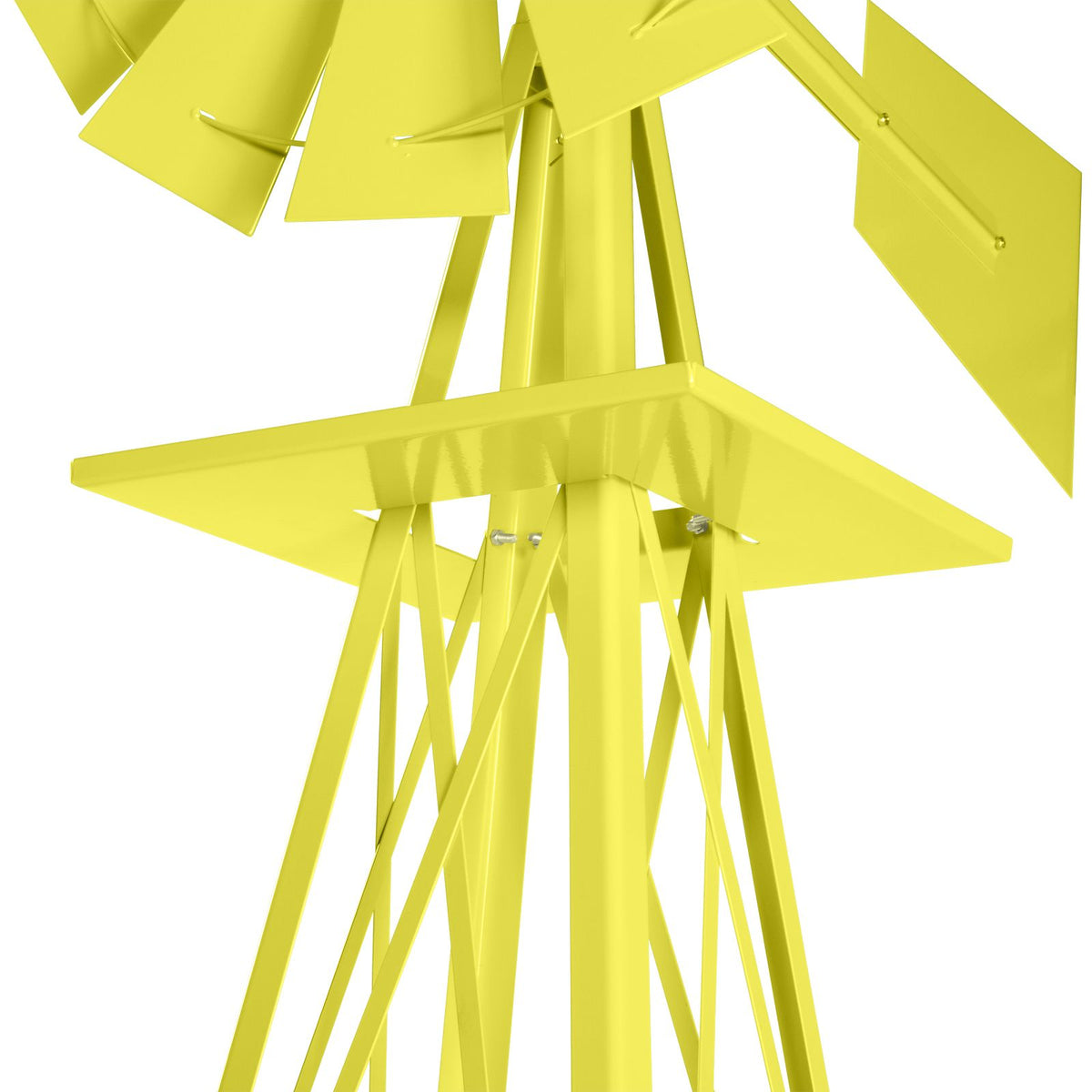 Yellow Wind-Powered Garden Windmill