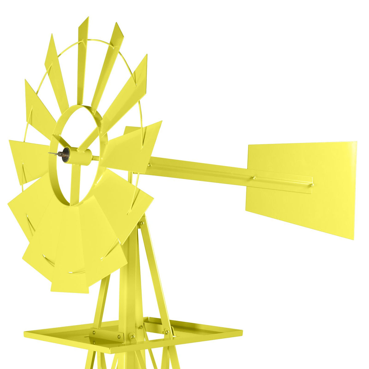 Yellow Wind-Powered Garden Windmill