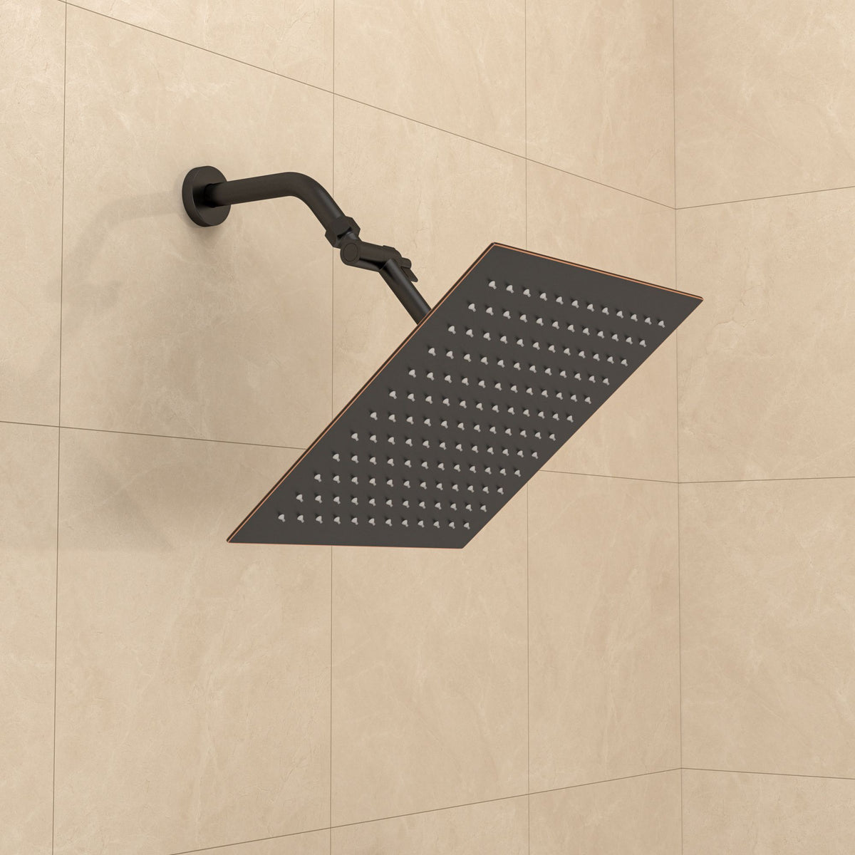 . *. Ceiling Mount High Pressure Rainfall Shower Head, 360 Degree Adjustable Square Rain Show