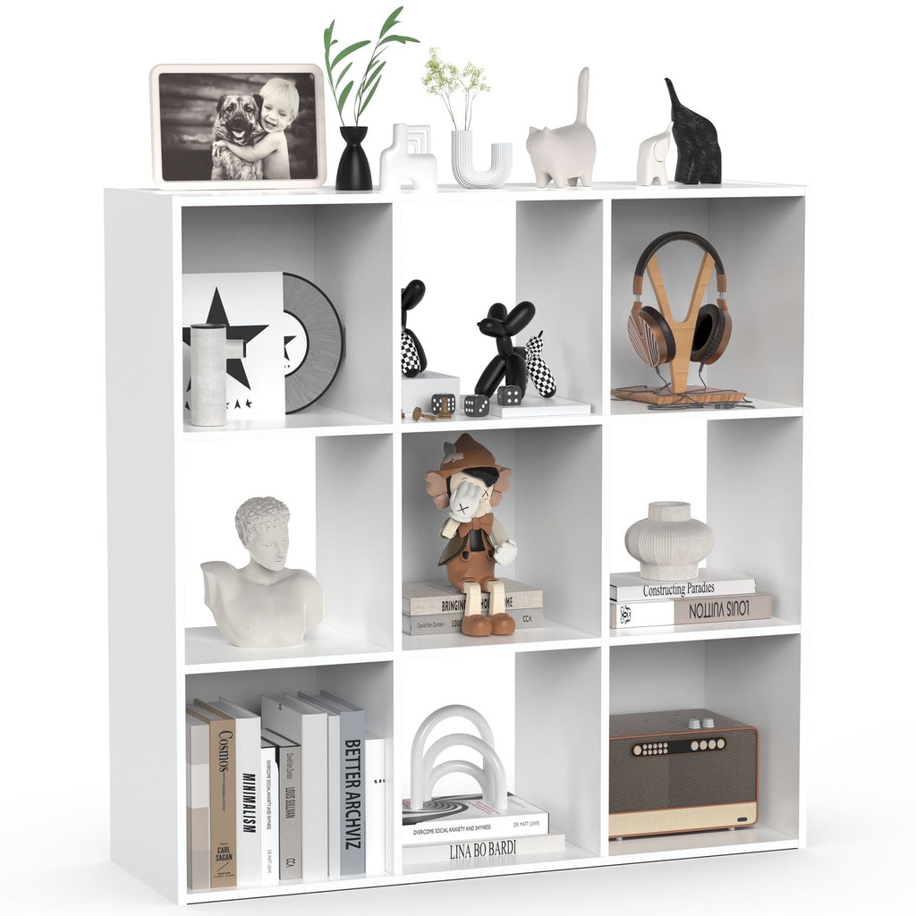 Modern 9-Cube Organizer with Removable Back Panels