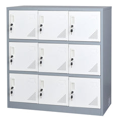 9-Door Metal Locker with Individual Keys – Ideal for Office, School, Gym