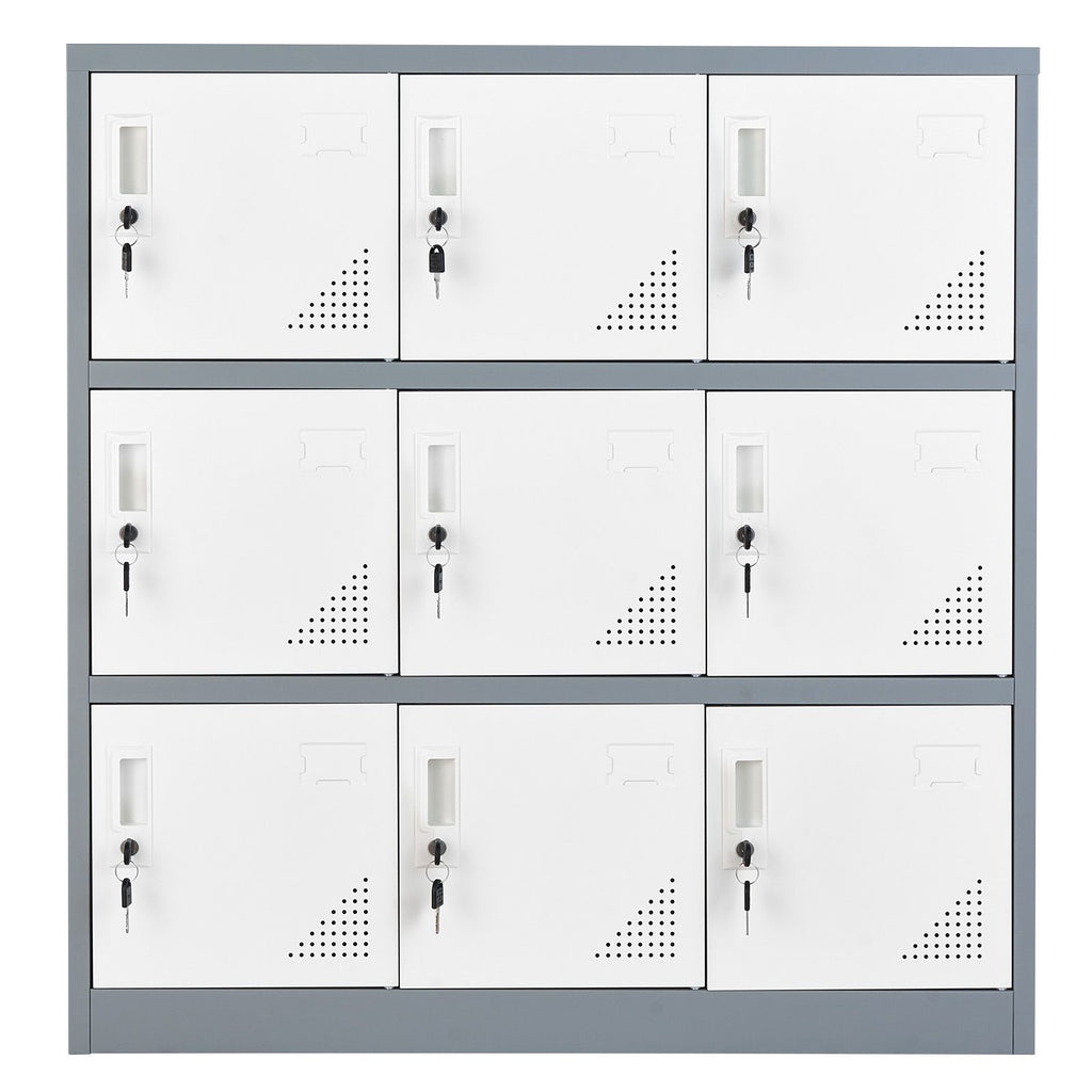 9-Door Metal Locker with Individual Keys – Ideal for Office, School, Gym