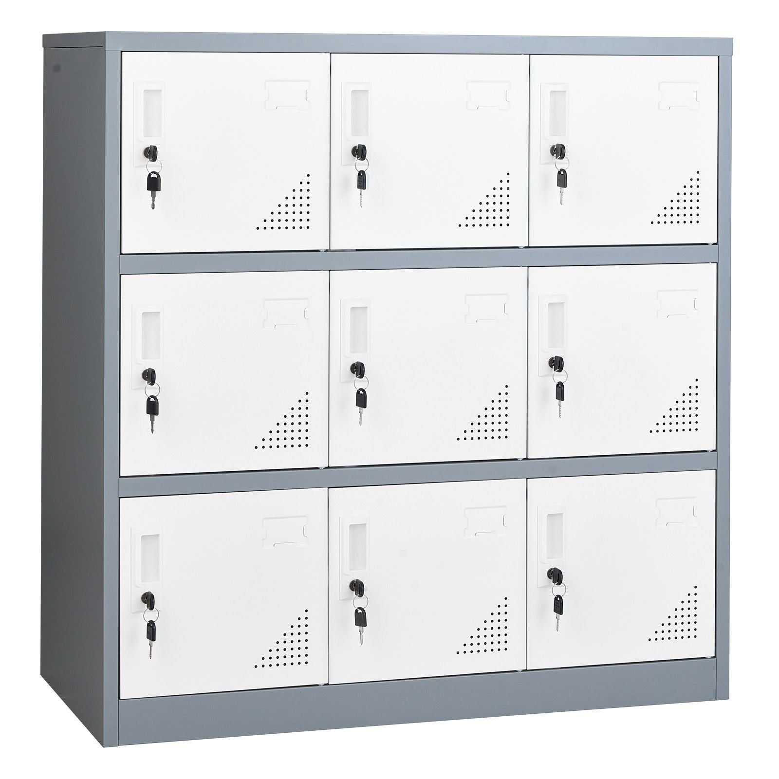 9-Door Metal Locker with Individual Keys – Ideal for Office, School, Gym