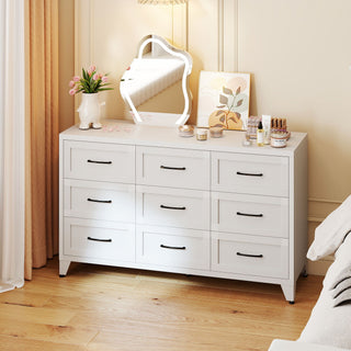 Low-Profile Nine-Drawer Dresser with Quiet-Glide Rails