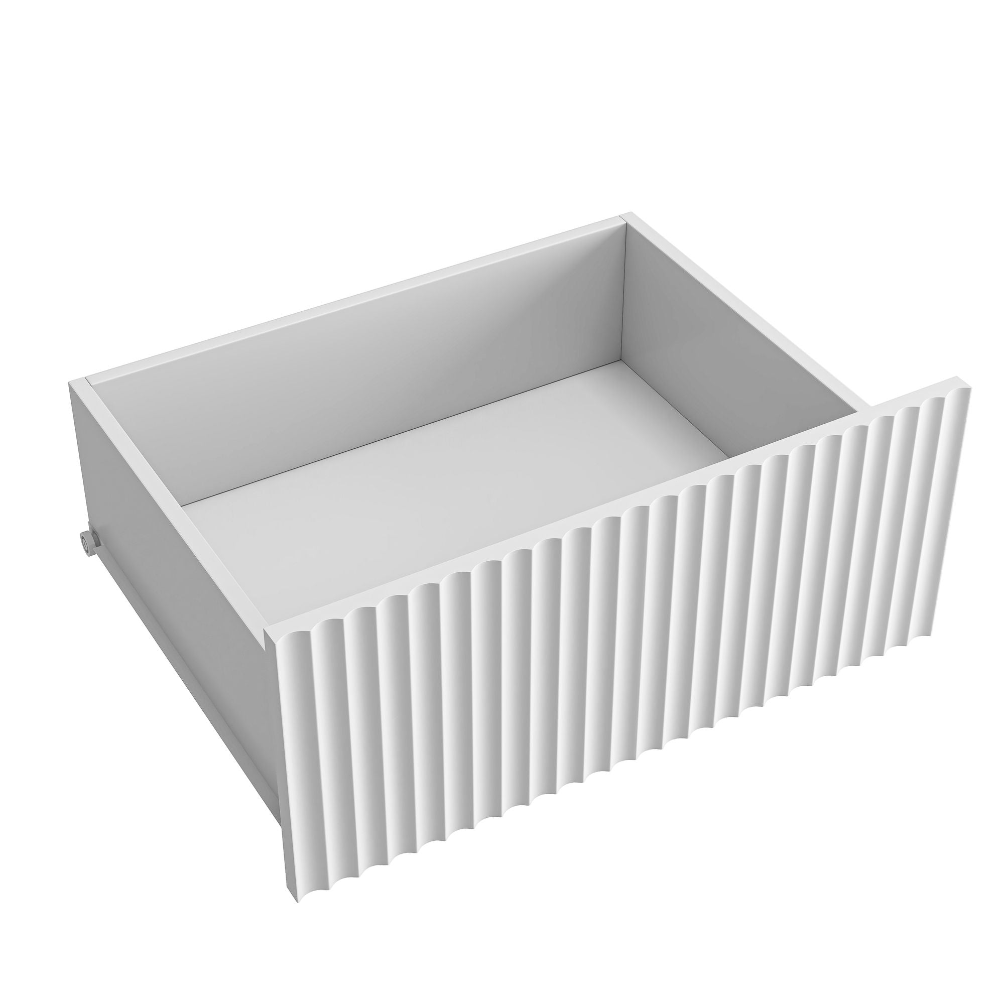 White Wave-Front Dresser with Handle-Free Design