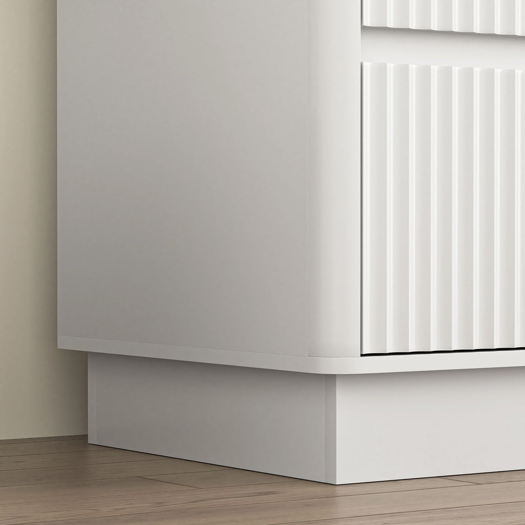 White Wave-Front Dresser with Handle-Free Design