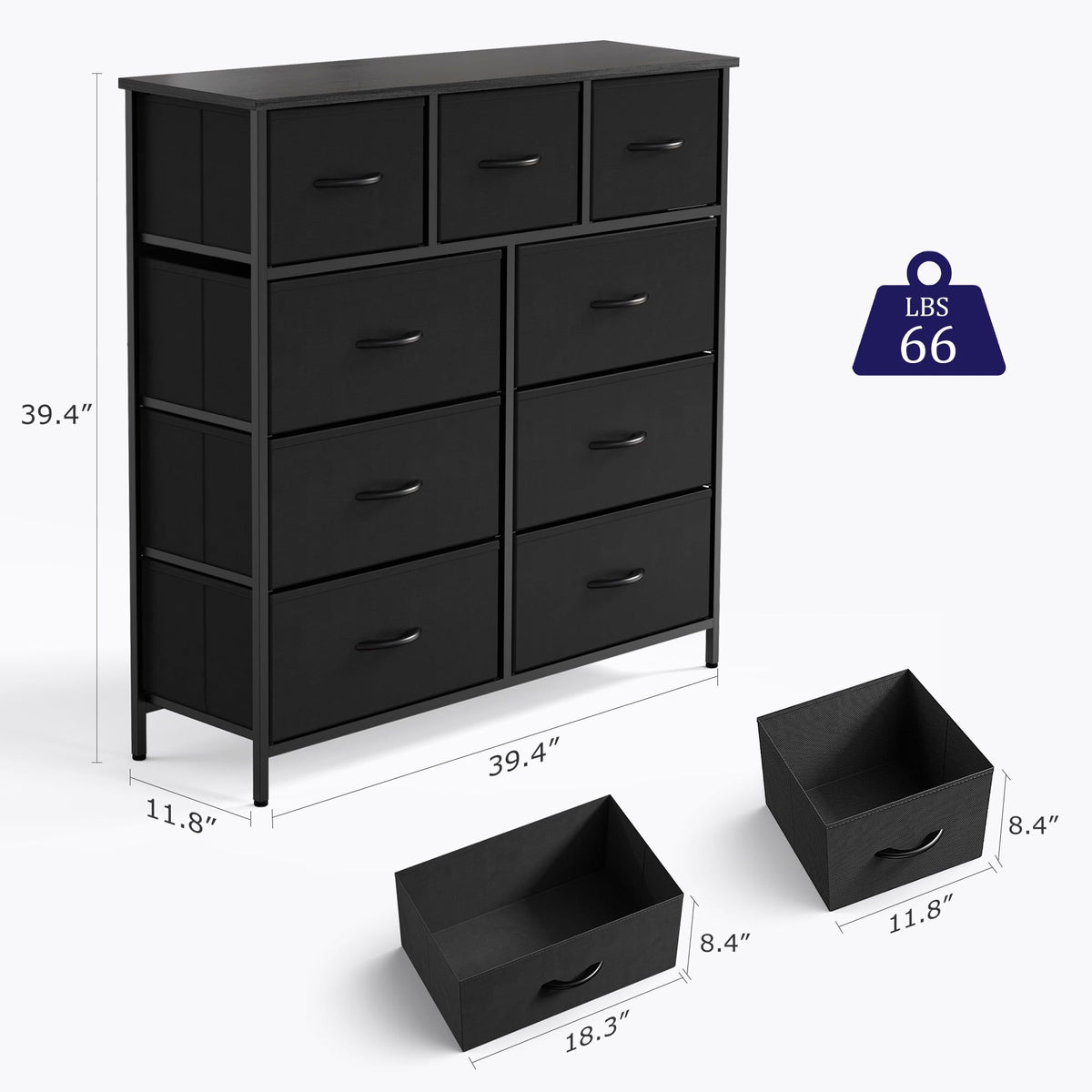 Wide Drawer Dresser and Versatile Storage Tower