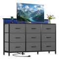 Gray Storage Dresser and TV Stand with Ambient LED Light
