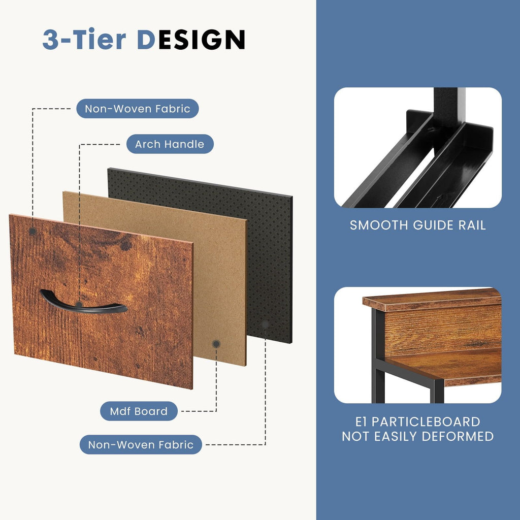 Rust TV Stand with App-Controlled LED Ambient Lighting