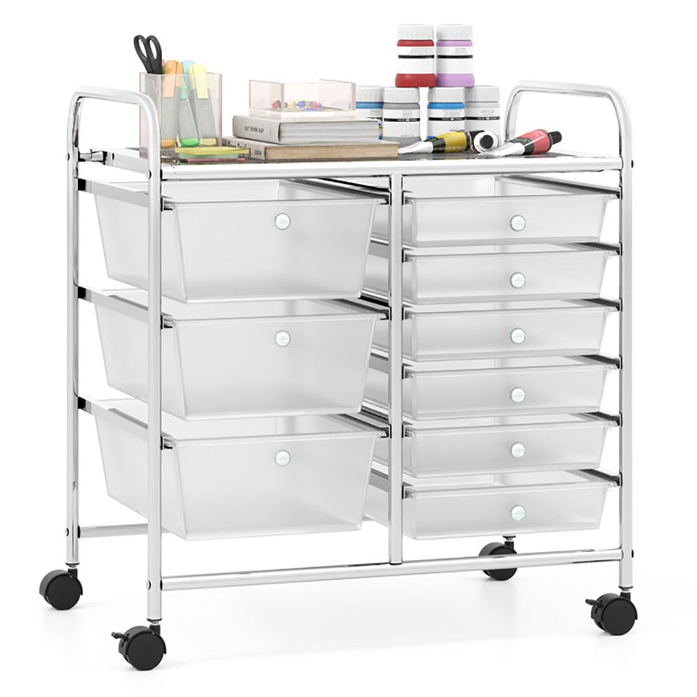 9-Drawer Rolling Storage Cart with Colorful Drawers