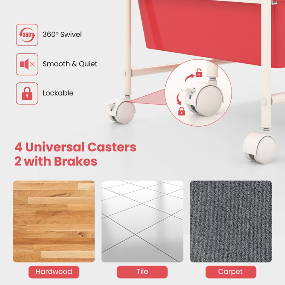 9-Drawer Rolling Storage Cart with Colorful Drawers