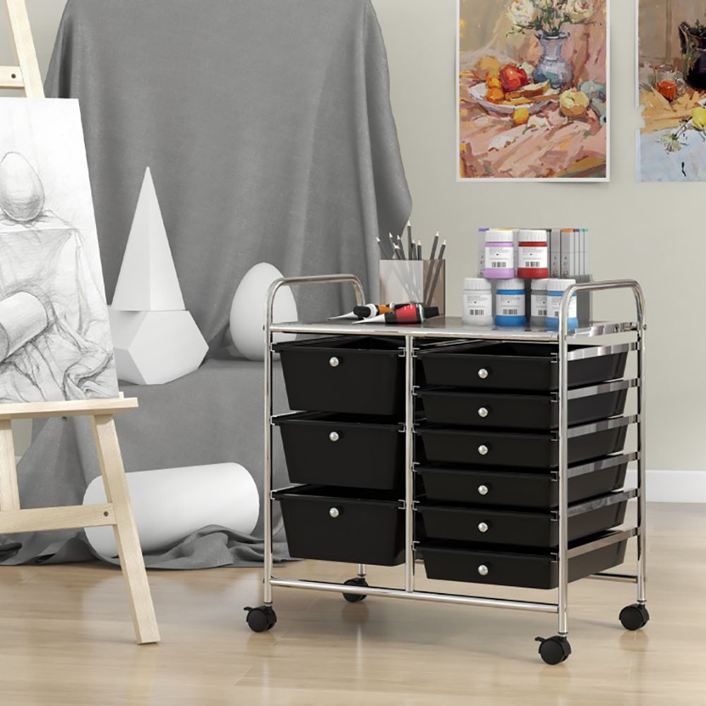 9-Drawer Rolling Storage Cart with Colorful Drawers