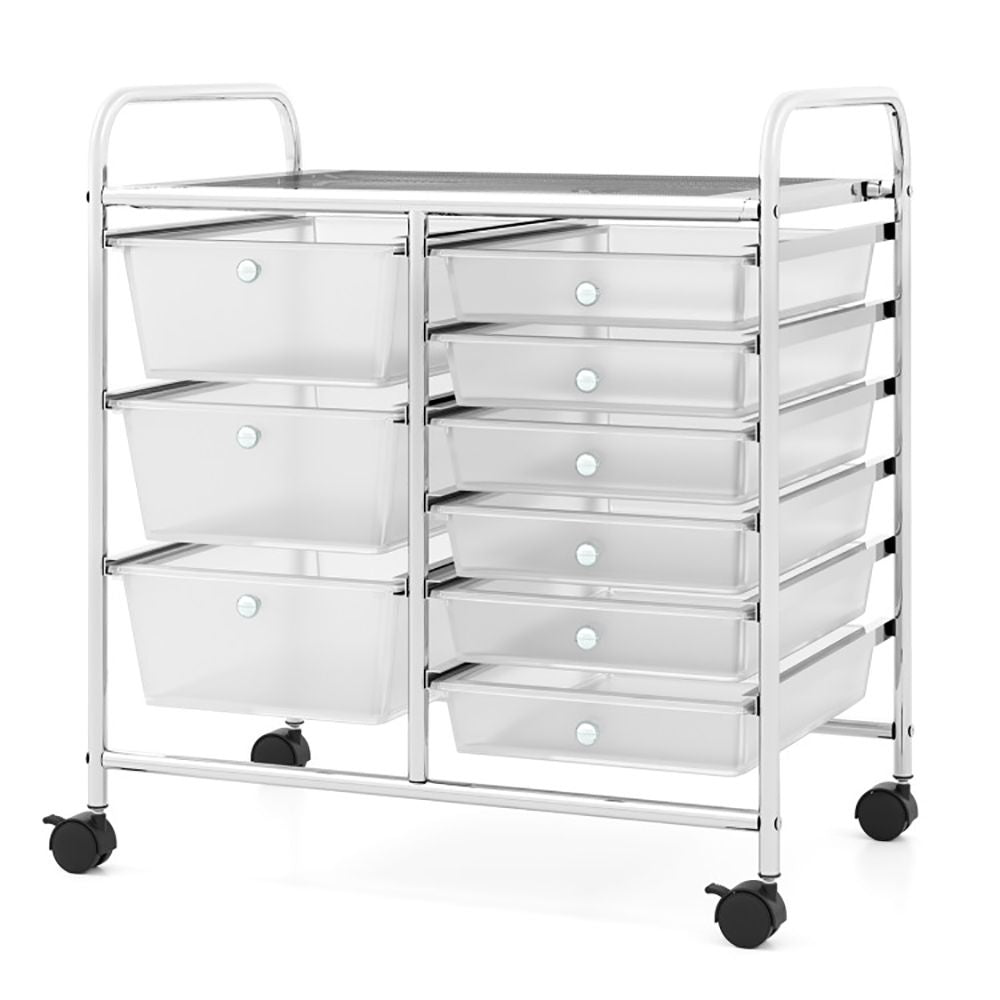 9-Drawer Rolling Storage Cart with Colorful Drawers