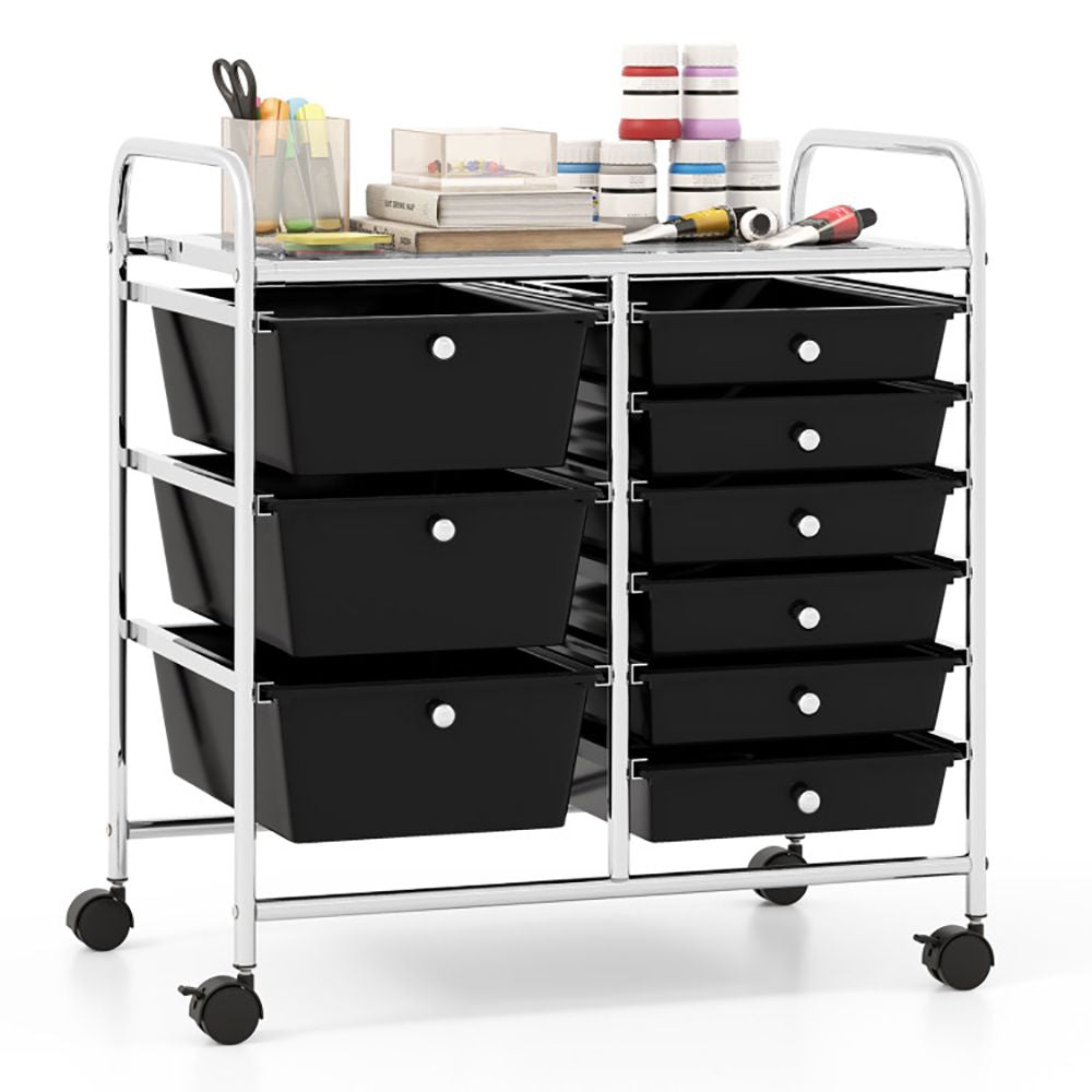 9-Drawer Rolling Storage Cart with Colorful Drawers
