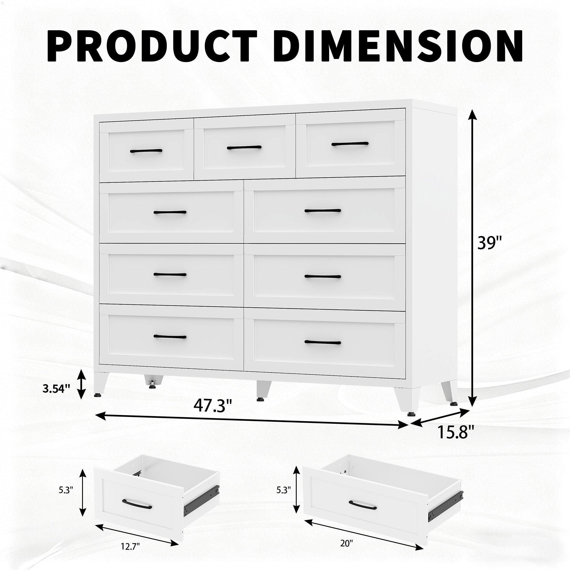 Nine-Drawer Tall Dresser for Streamlined Storage