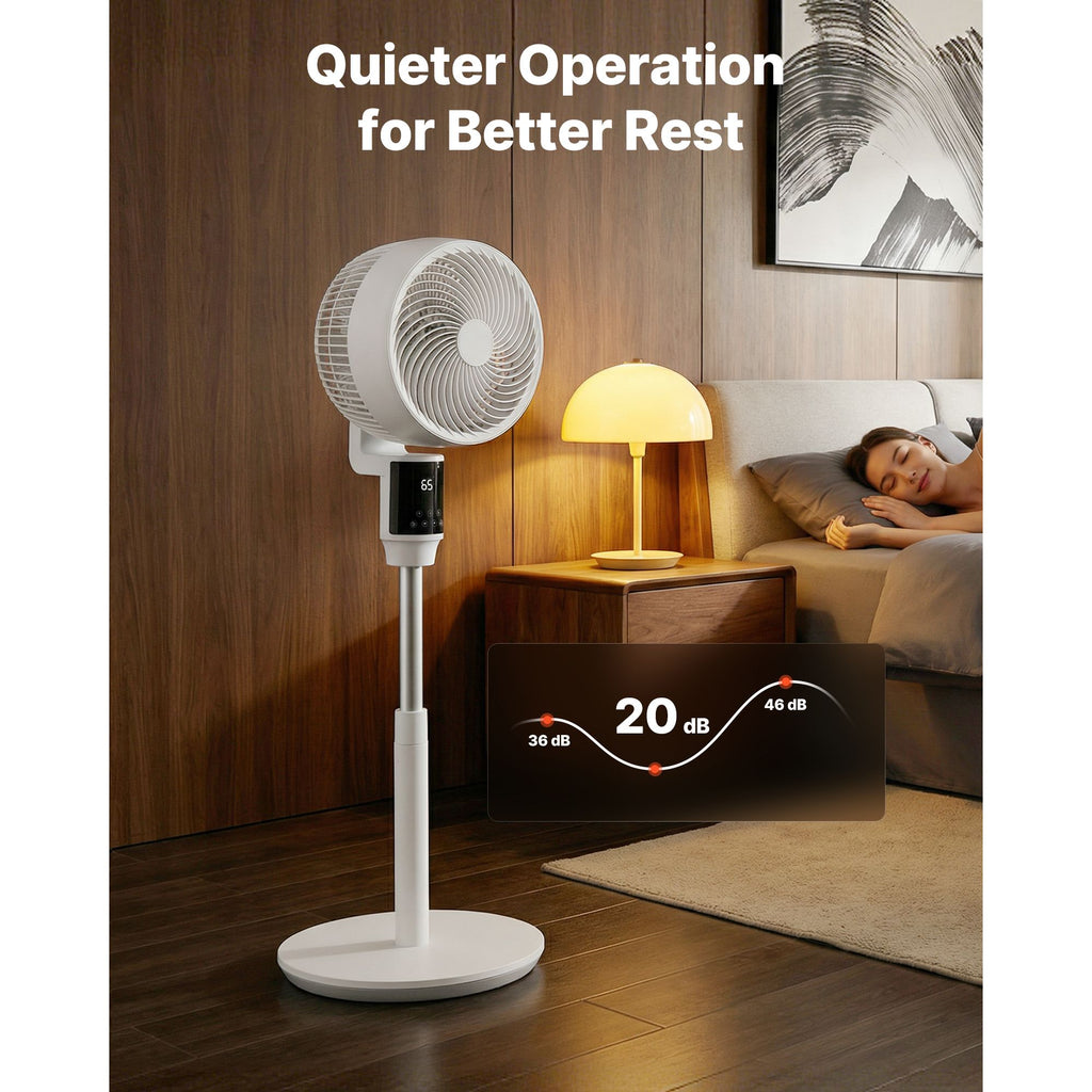9- Pedestal Fan – Quiet DC Motor, Oscillation, Remote Control, 9 Speeds