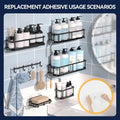 9-Pack Transparent Shower Adhesive Strips – No Drilling Wall Mount for Bath & Kitchen Storage