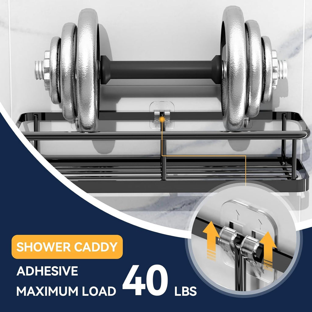 9-Pack Transparent Shower Adhesive Strips – No Drilling Wall Mount for Bath & Kitchen Storage