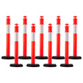 High Visibility Traffic Delineator Posts with Reflective Strips - practical for Construction and Parking Lots