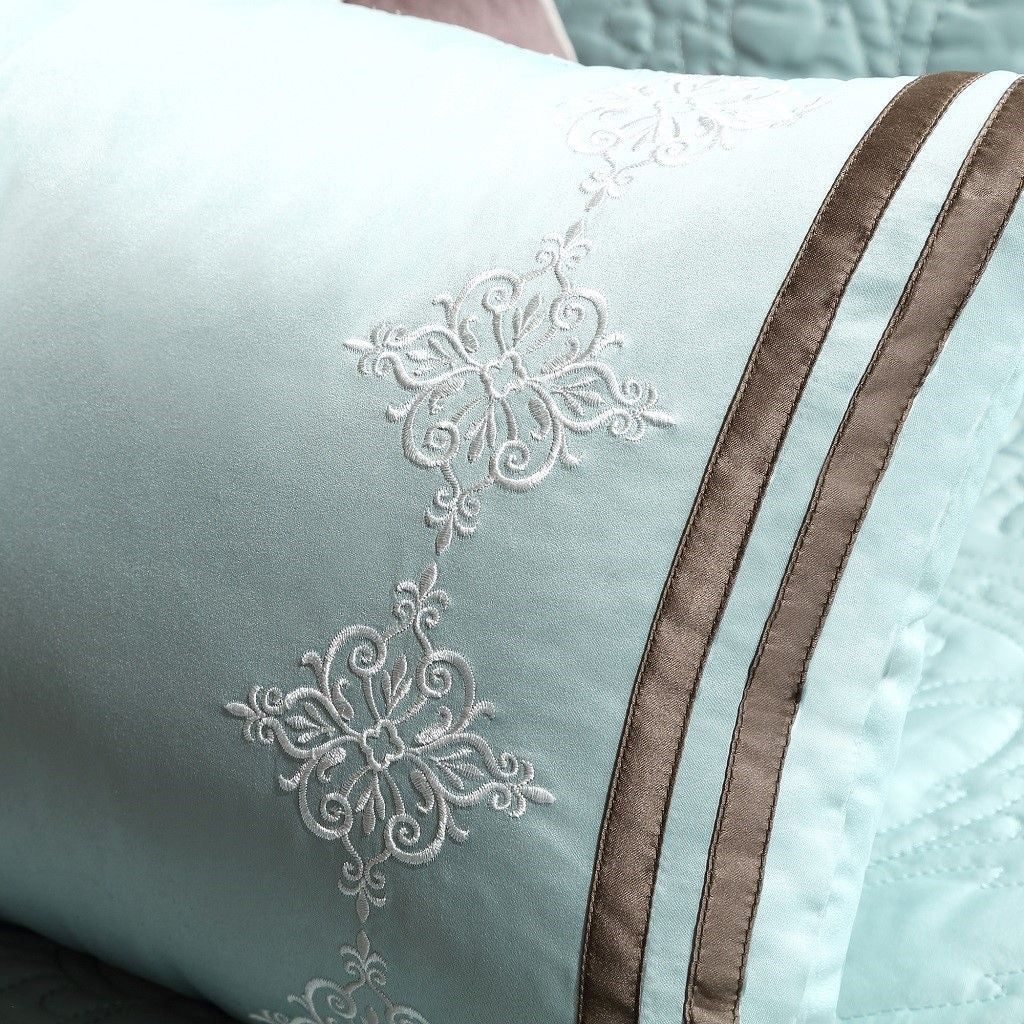 Traditional Blue Charmeuse Comforter Collection
