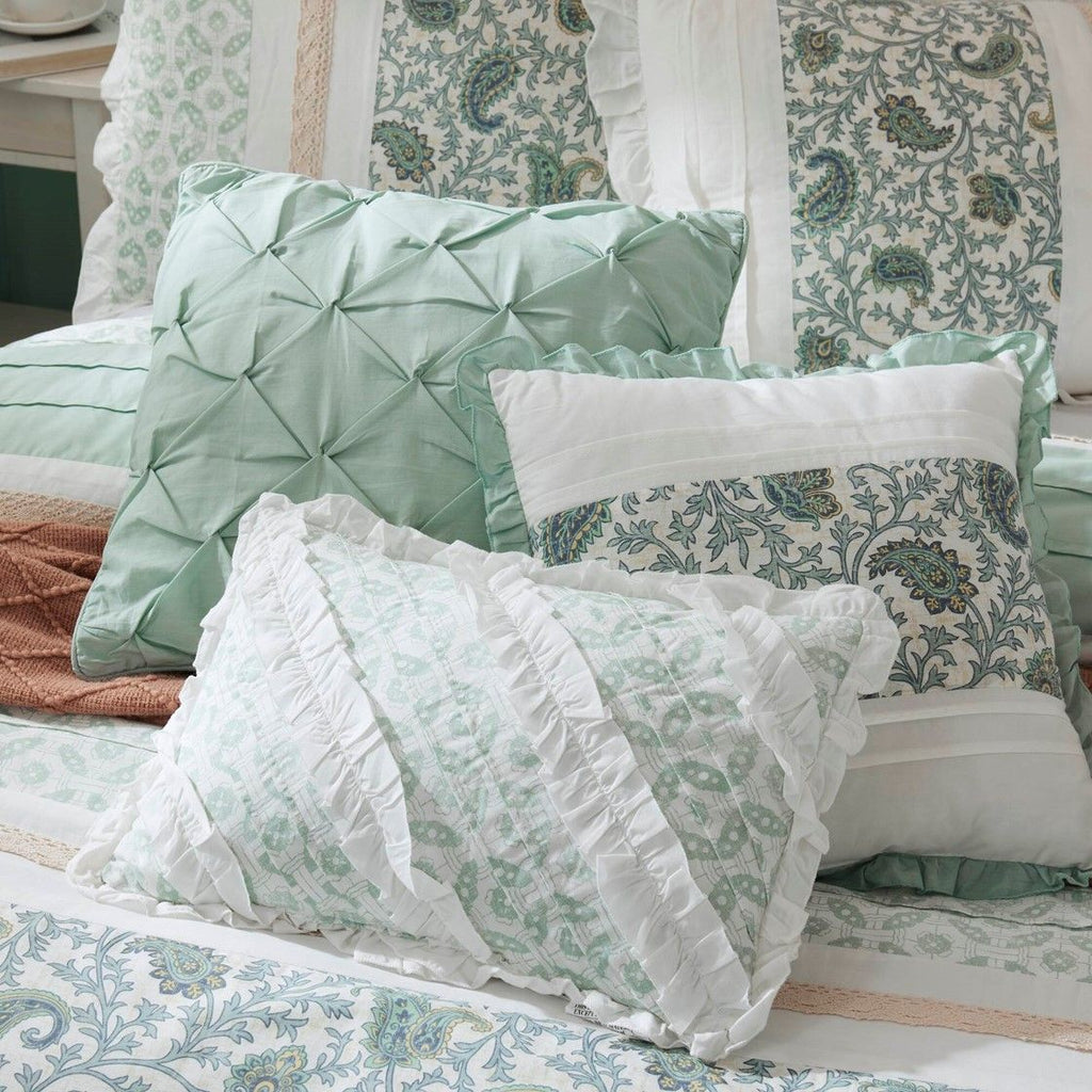 Paisley Comforter Set with Pintucked Shabby Chic Detail