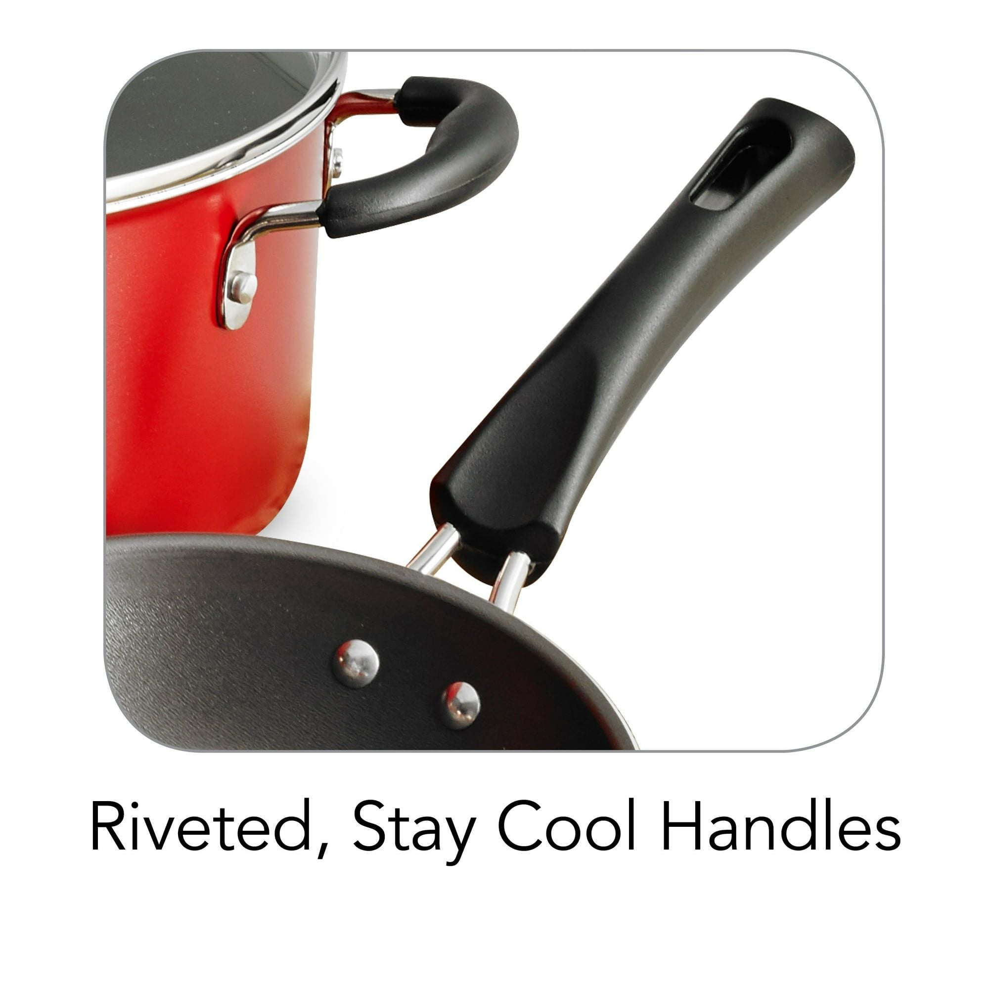 9-Piece Non-stick Cookware Set in Red