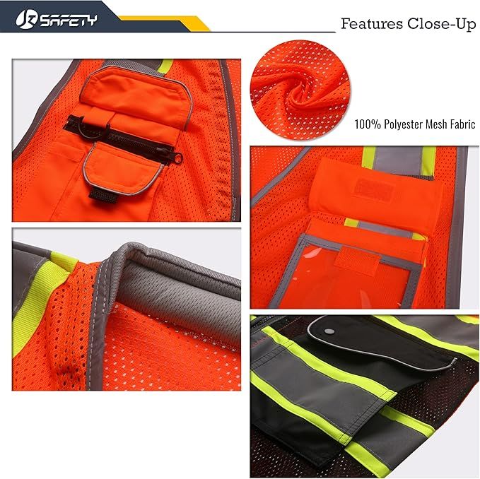 High-Visibility Utility Vest with Cushioned Collar
