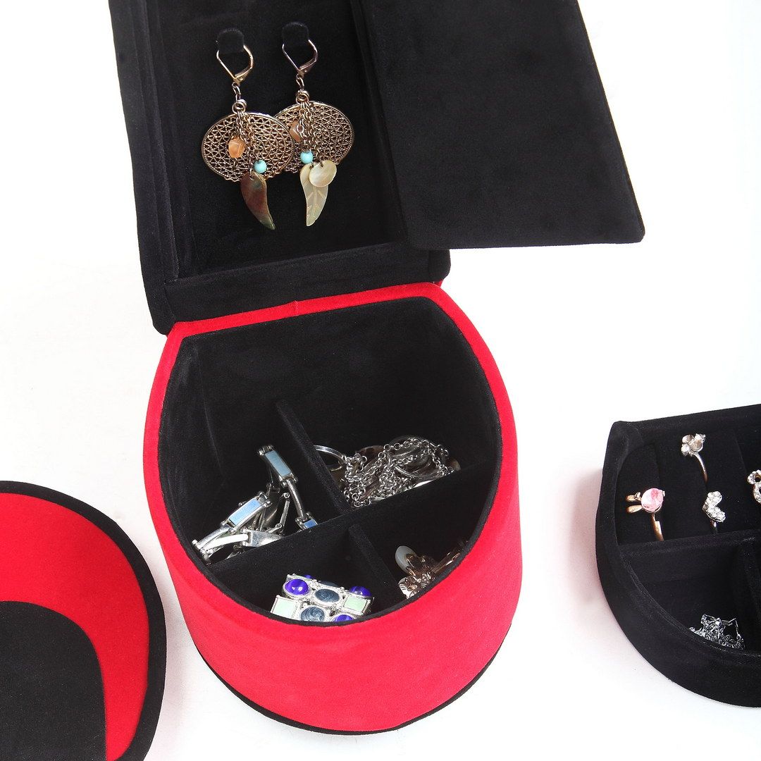 Red High Heel Display Jewelry Box with Hidden Storage