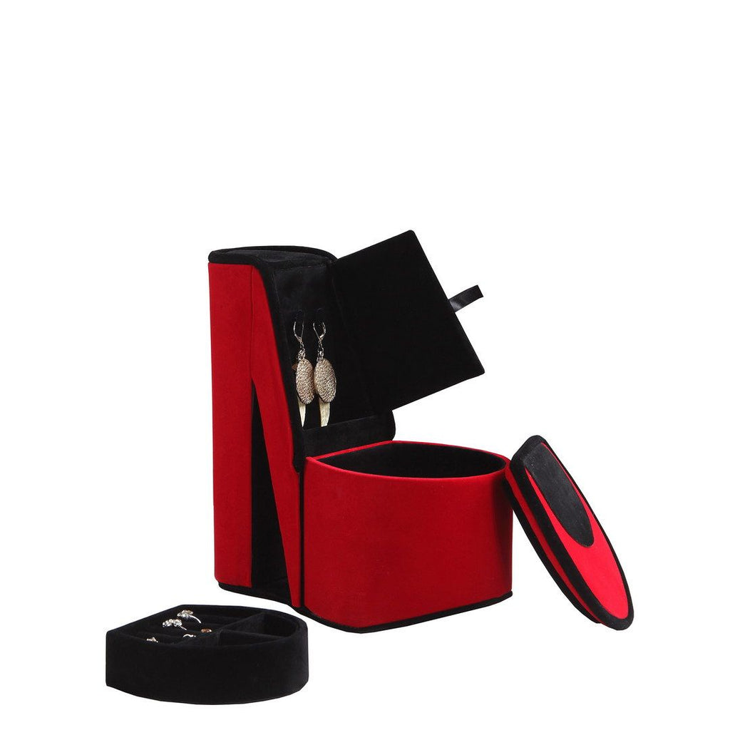 Red High Heel Display Jewelry Box with Hidden Storage