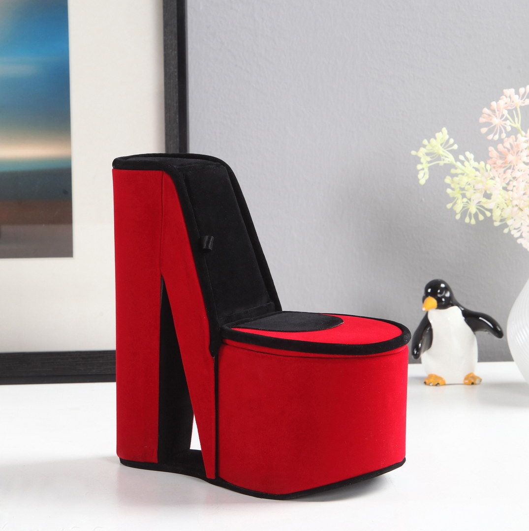 Red High Heel Display Jewelry Box with Hidden Storage