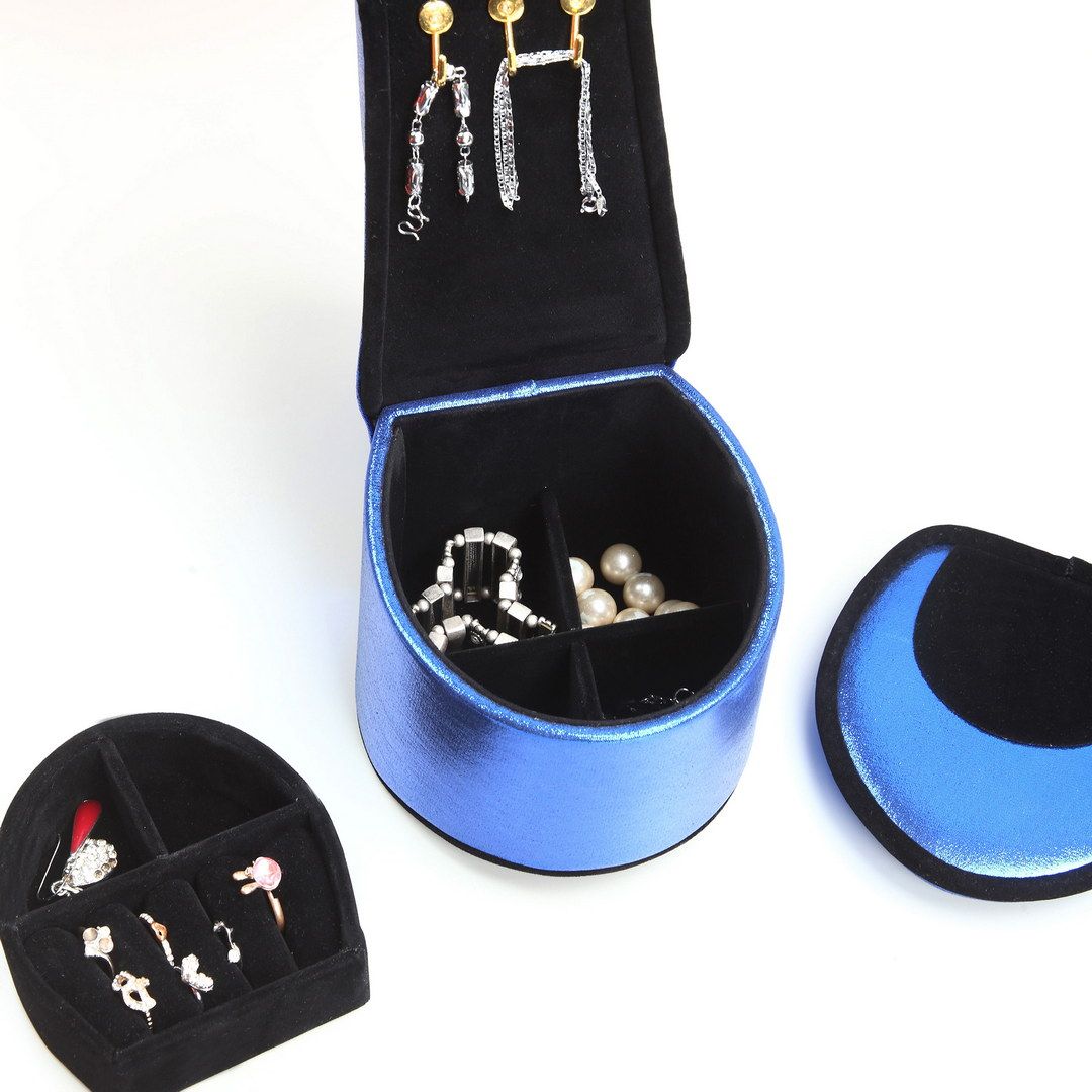Blue Velvet High Heel Display Jewelry Box