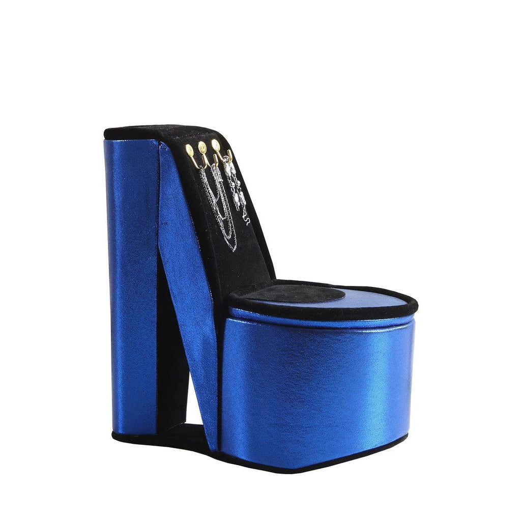 Blue Velvet High Heel Display Jewelry Box