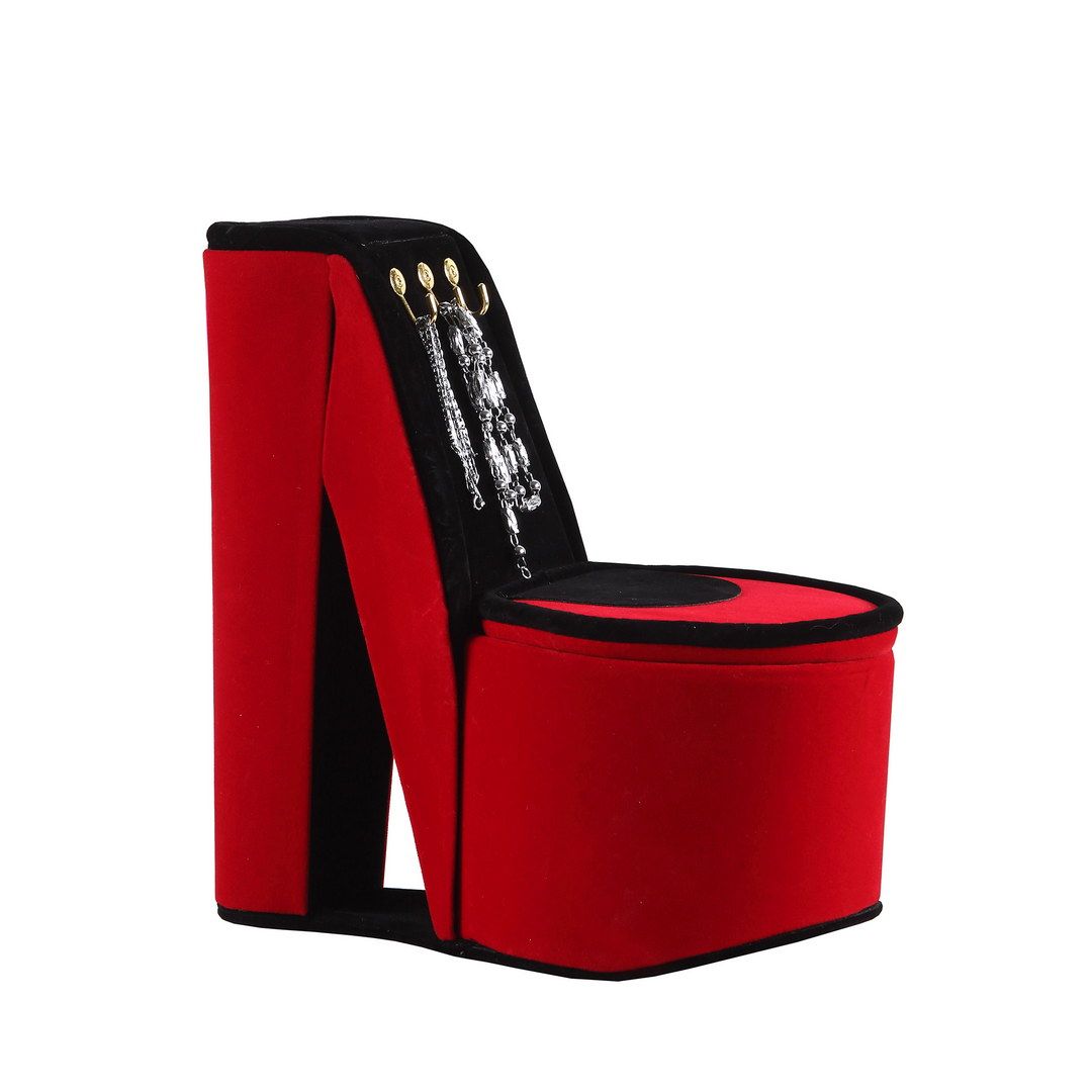 Red High-Heel Display Jewelry Box with Hooks