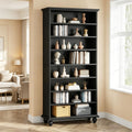 Nine-Tier Bookcase with Adjustable Shelves and LED Lighting
