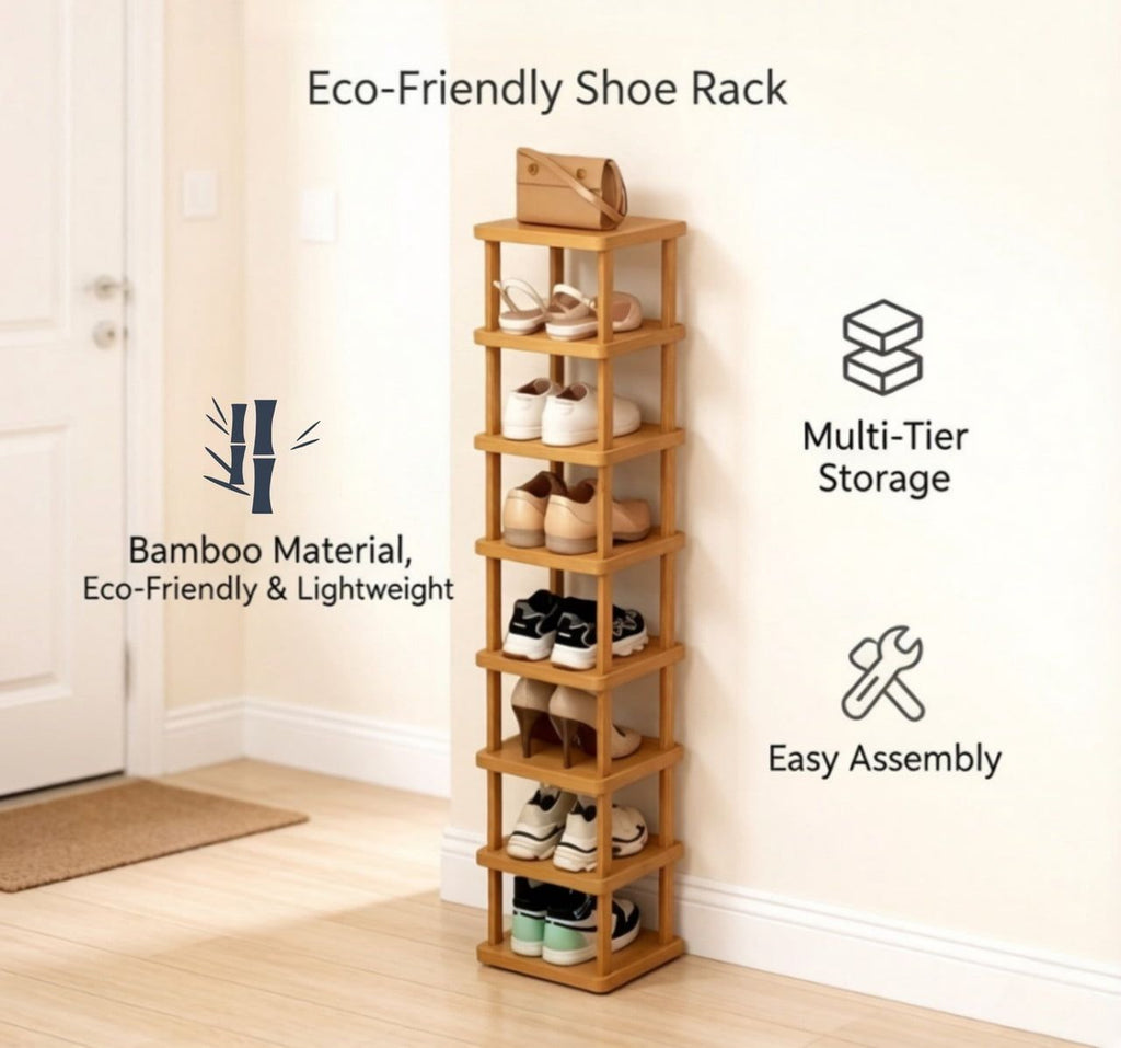 Tall 9-Tier Shoe Organizer for Narrow Spaces