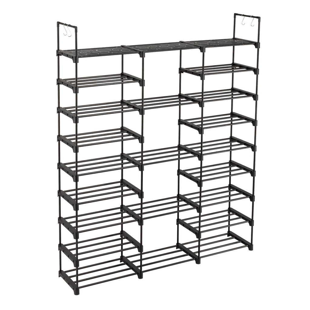 Versatile Multi-Tier Shoe Organizer with Hooks for Entryway & Closet