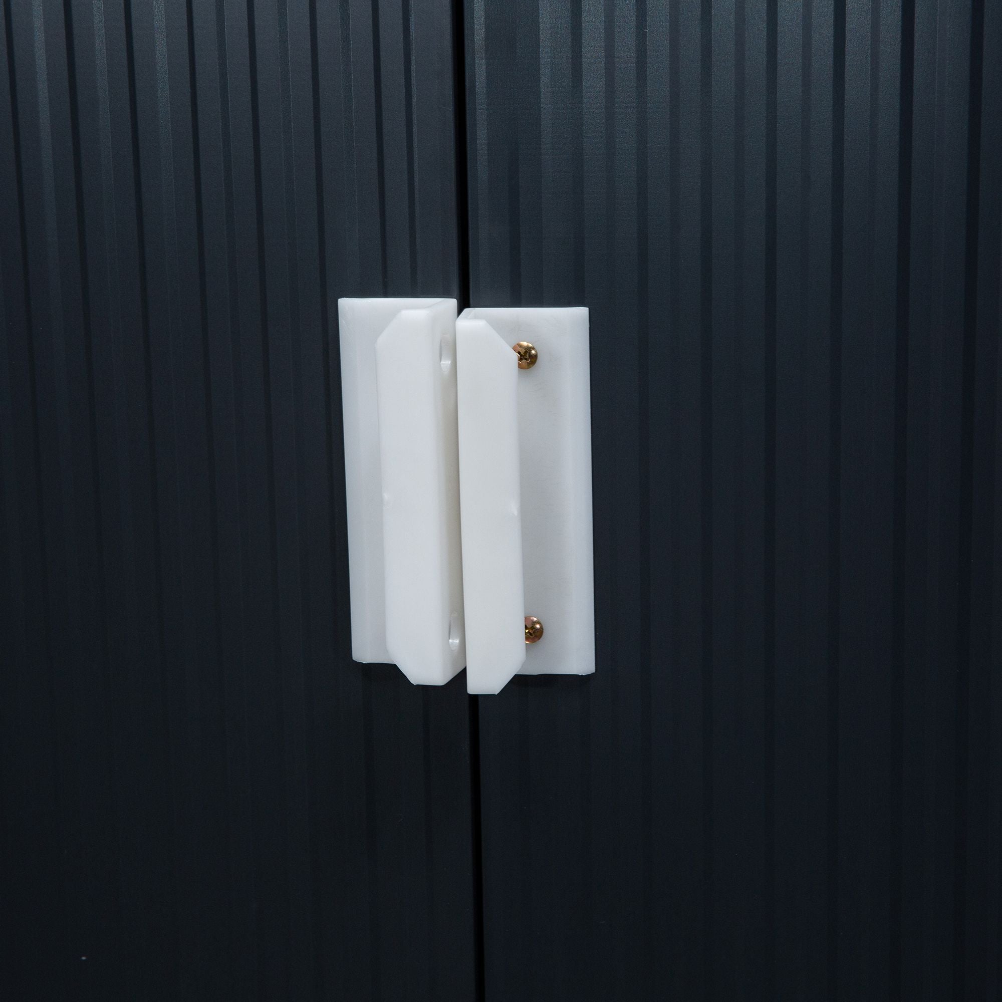Spacious Metal Storage Shed with Sliding Doors and Vents