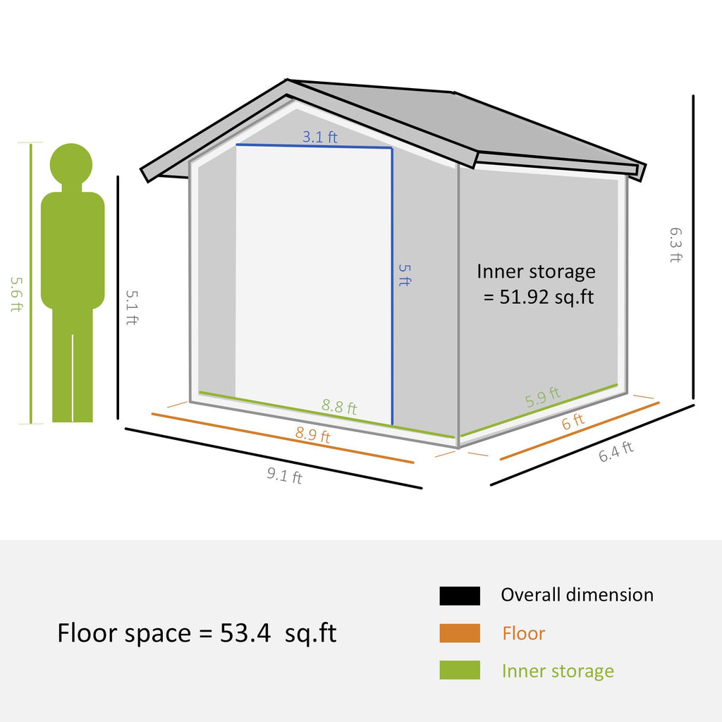 Spacious Metal Storage Shed with Sliding Doors and Vents